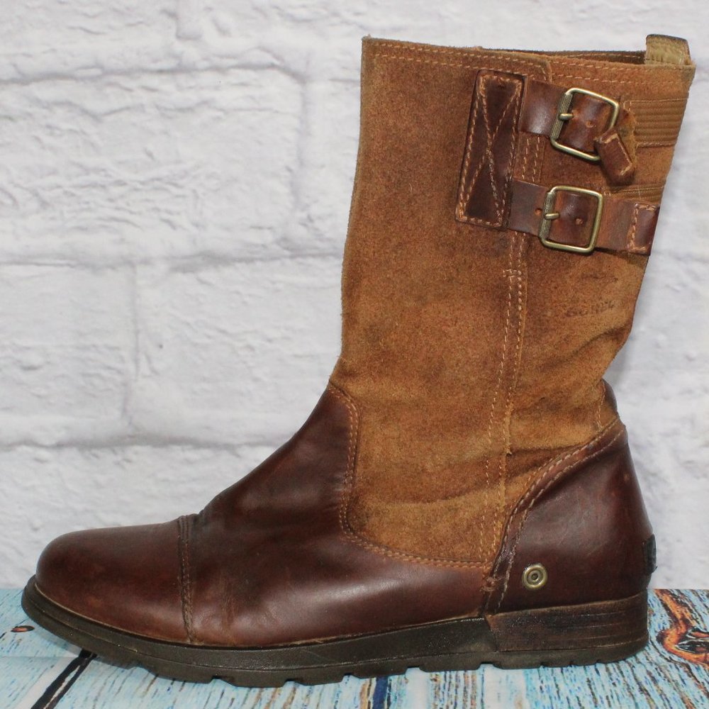 Sorel Major Pull On Comfort Western Oiled Leather Boots Size 8.5 - Picture 1 of 9